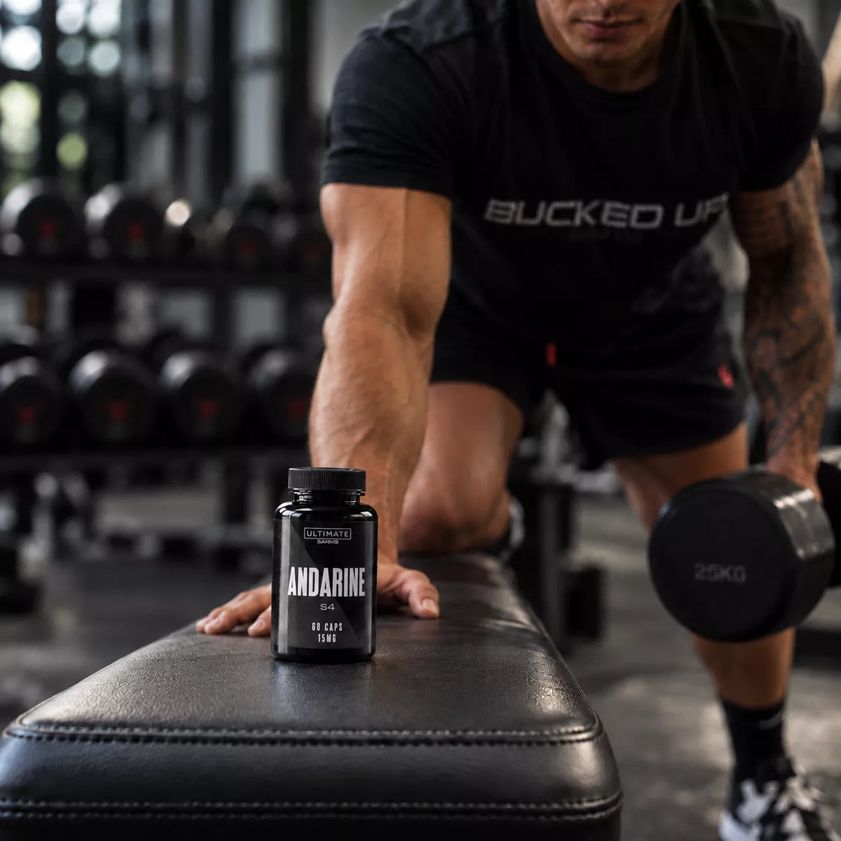 cinematic andarine bottle in the gym