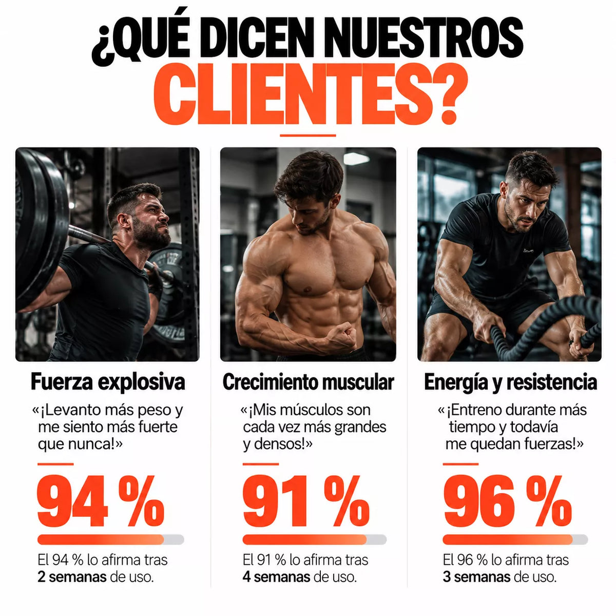 testimonios de fuerza y rendimiento